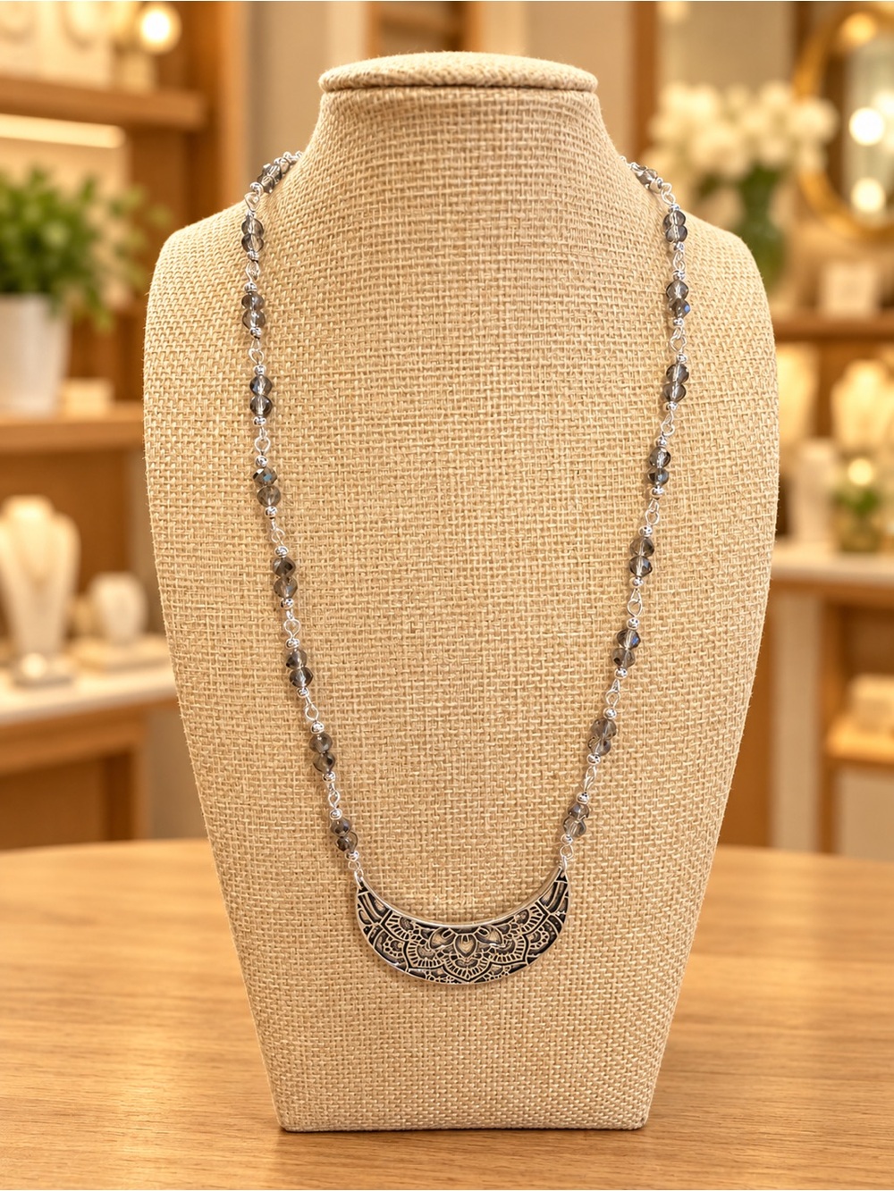 Wonder Fucking Woman Silver Beaded Necklace - Picture 2 of 2